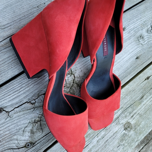 Red suede shoes sz.8 - Picture 6 of 7